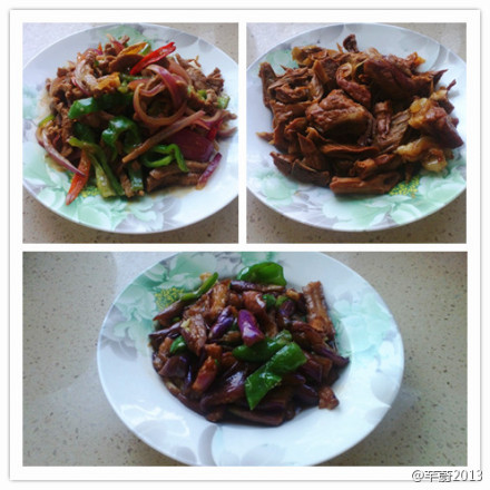 于豆芽与丝瓜的故事,生炒牛肉丝 笋干烧肉 茄子,萝卜仔排汤 小葱