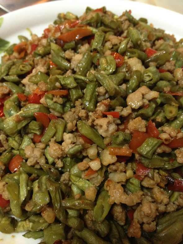 糟辣椒炒豇豆肉末